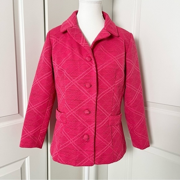 Vintage Jackets & Blazers - Vintage Charles Carroll Barbiecore Hot Pink Blazer - Size 12